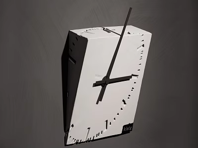 Braun Square Wall Clock With White Dial And Black Hands Design 3d model