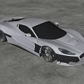 Sleek Silver And Black Sports Car In Modern Interior With Shiny Floor And Grid Ceiling
