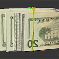 Household Supplies Colored Rubber Bands Bundling Stacked US Dollar And Euro Banknotes