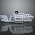 Modern White Tactical Weapon With Scope And Modular Structure Design 3d model