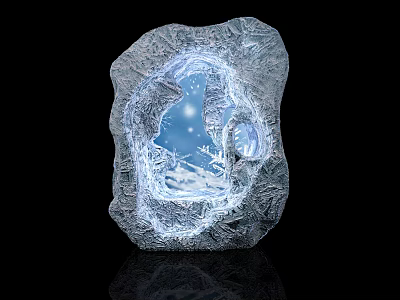 modern stone cave 3d model