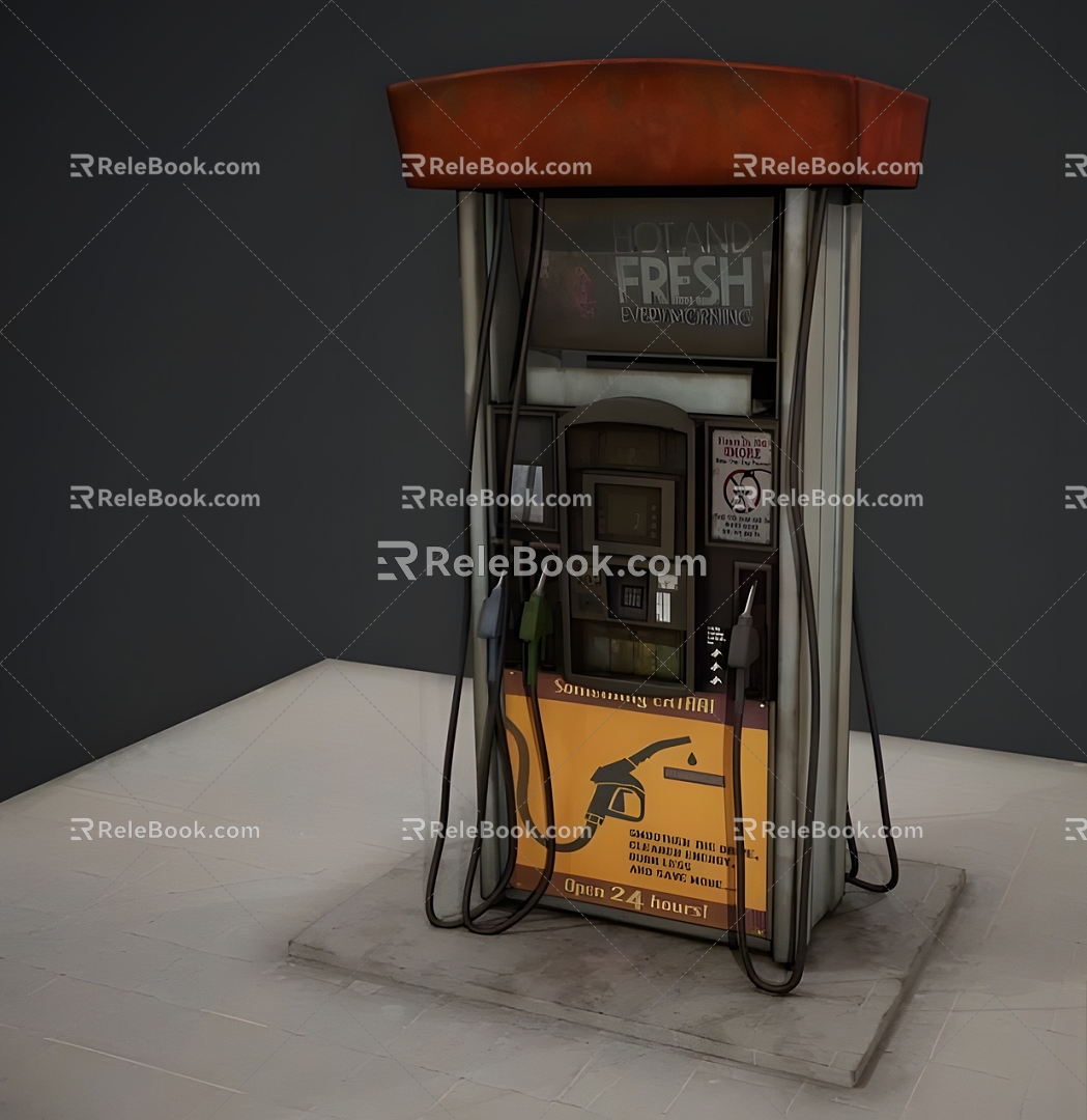 Modern Old Fuel Dispenser Modern Realistic Old Air Pump Pump Industrial Equipment Outdoor Fuel Dispenser Machine Gas Station 3d model