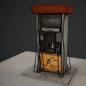 Modern Old Fuel Dispenser Modern Realistic Old Air Pump Industrial Equipment Outdoor Fuel Dispenser Machine Gas Station 3d model