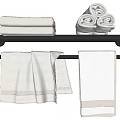 Stylish Black Bathroom Accessories Towel Rack With Folded Rolled And Hanging White Towels