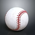 Textured White Baseball With Red Stitching On Smooth Dark Surface