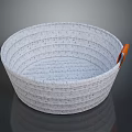 Stylish Pet Basket With Gray Woven Design And Orange Handle
