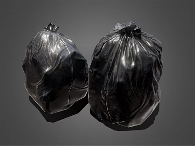 Strong Black Garbage Bags For Household Waste Disposal And Home Use 3d model