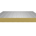 Composite Building Panel With Silver Metal Surface And Yellow Insulation Layer 3d model