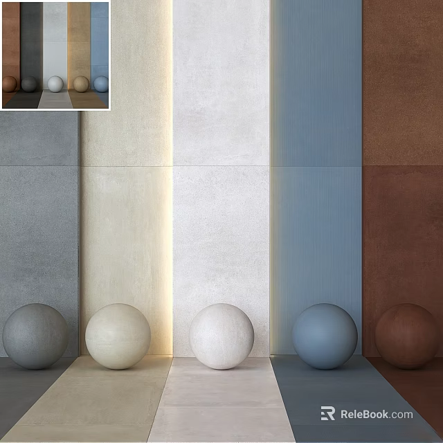 Colorful Decorative Components Featuring Panels And Spheres In Various Hues 3d model 