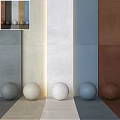 Colorful Decorative Components Featuring Panels And Spheres In Various Hues 3d model