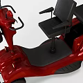 Red Two Seater Mobility Scooter With Black Seats Front Basket And Electric Design