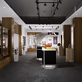 Modern Clothing Store Interior With Mannequins Clothes And Decorative Display Shelves