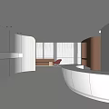Modern Front Office Front Desk Reception Desk Area Curved Image Wall Reception Desk Reception Desk Reception Desk Company Reception Area Rest Area Bar Front Desk 3d model