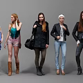 Group of People in Diverse Outfits Including Tactical Gear Casual Dresses and Fashionable Coats