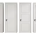 White Hinged Doors With Various Designs Including Glass Panels And Solid Panels