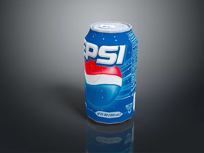 Pepsi Refreshing Soft Drink Can With 40 Percent Less Sugar In Blue 3d model
