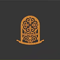 Wooden Rocking Baby Crib With Intricate Carved Patterns And Curved Frame