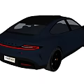 Hyundai Blue Coupe Car Rear View Sleek Design And Black Wheels