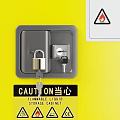 Yellow Storage Cabinet For Dangerous Goods With Flammable Warning Signs