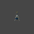 Blue And White Helicopter Model Design With Detailed Exterior And Landing Gear
