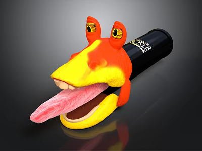 Creative Frog Shaped Toy With Orange Yellow Head Big Eyes And Extended Tongue 3d model