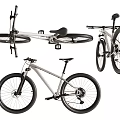 Silver Mountain Bicycle With Black Wheels Lightweight Frame And Modern Design Features