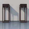 Chinese Style Swing Door with Intricate Carved Patterns and Dark Wood Frame