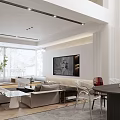 Modern Duplex Living Room Interior Design With Sofa Coffee Table Staircase And Bookshelf