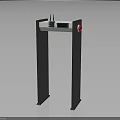 Security Gate With Top Digital Display Red Button And Gray Vertical Frame