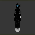 Modern Tactical Weapon With White And Black Body And Scope Attachment For Precision Shooting