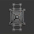 Power Transmission Tower 3D Model With Metal Lattice Structure And Insulators
