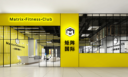 Modern Door Head Fitness Club Door Head Gym Door Head Gym Front Desk Door Head 3d model