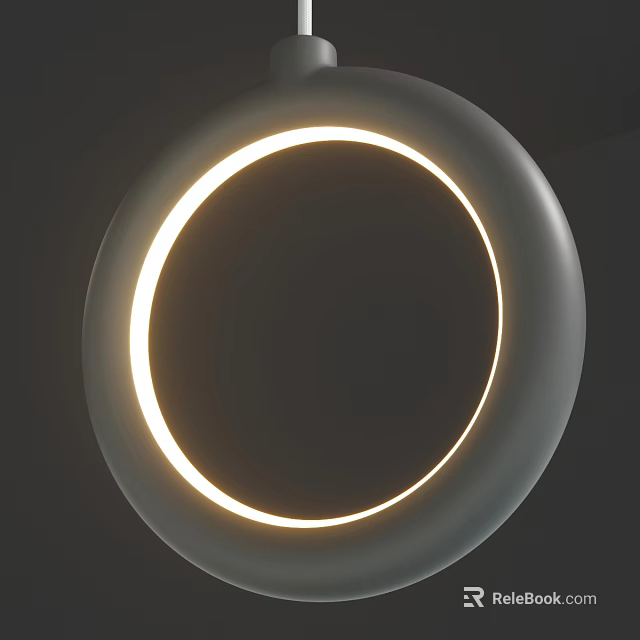 Modern Minimalist Circular Chandelier With Illuminated Ring Design For Interior Spaces 3d model 