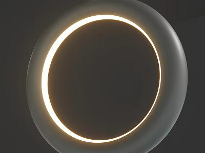 Modern Minimalist Circular Chandelier With Illuminated Ring Design For Interior Spaces 3d model