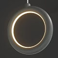 Modern Minimalist Circular Chandelier With Illuminated Ring Design For Interior Spaces 3d model