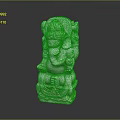 White Stone Ganesha Statue With Intricate Carvings Decorative Headdress And Base