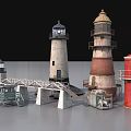 Industrial Equipment Lighthouse Models With Various Colors And Structural Designs