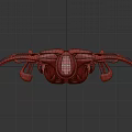 Futuristic Robot With Detailed Mechanical Body Structure And Metallic Red Accents