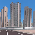 Modern Urban High Rise Buildings With Contemporary Architectural Design And Glass Facades