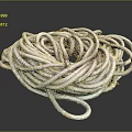 Gray Braided Rope for Daily Household Use Tangled in Coiled Form