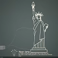 Creative Neon Lamp Set With Statue of Liberty Design And Illuminated Effect