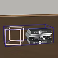 Design Books Stacked On Wooden Floor With Metal Frame Cube Decoration
