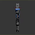 Decorated Assault Rifle With Blue Pink Patterns Detailed Design And Functional Parts