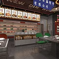 Vibrant Hotpot Restaurant Interior With Colorful Neon Signs And Comfortable Dining Seats