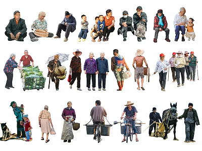Groups Of People In Various Daily Life Scenes 3d model