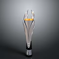 Sleek Modern Torch Design Featuring Silver Body Orange Flame And Black Base With Number 1