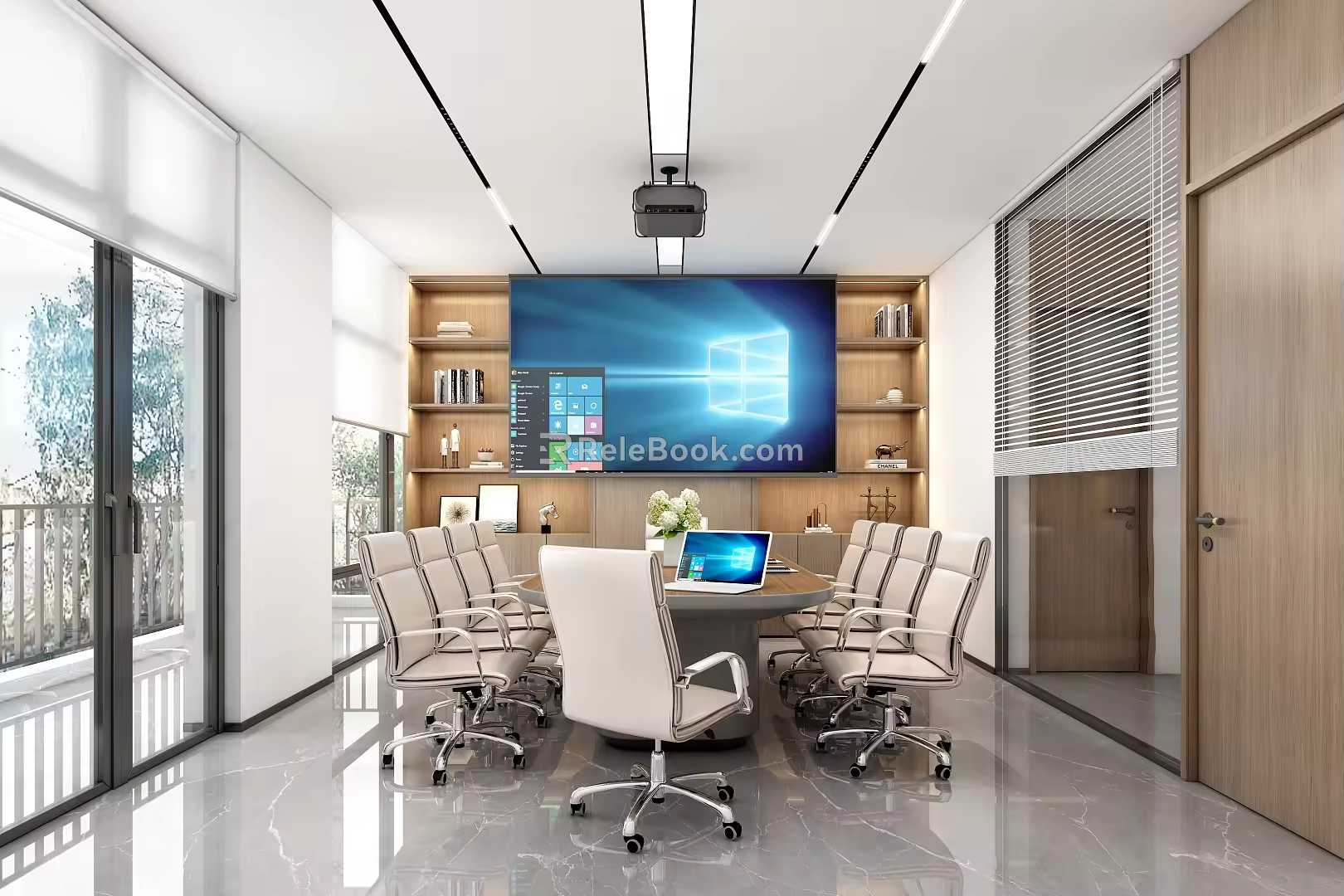 Modern conference room projector 3d model