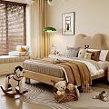 Adorable Bear Shaped Soft Upholstered Kids Bed For Warm Cozy Modern Children Bedroom Decor