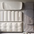 Various Styles Modern Upholstered Headboards In White Gray With Side Table Vase