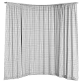 Gray Herringbone Curtains With Sheer Window Panel For Home Interior Design 3d model